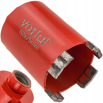 OTWORNICA DO BETONU DIAMENTOWA 62 MM KORONKA FREZ SEGMENTOWA 62X75 MM M22