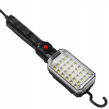 Latarka warsztatowa Lampka LED 15W - 30 diod, hak, magnes, przewód 5m