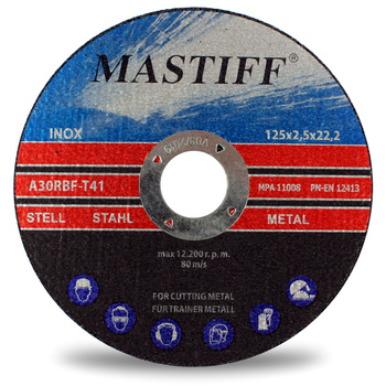 TARCZA CIĘCIA METALU inox 125 x 2,5 x 22,2 MASTIFF