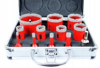 OTWORNICA DO GRESU DIAMENTOWA ZESTAW OTWORNIC 6-65MM BETONU GRANITU ADAPTER