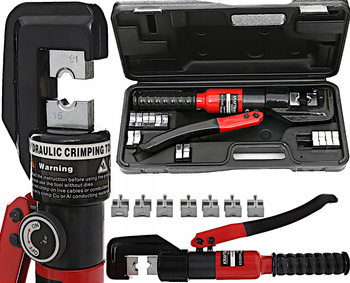 ZACISKARKA HYDRAULICZNA PRASKA DO KABLI, PRZEWODÓW, LIN, KOŃCÓWEK 4-70 mm²