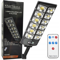 MOCNA LAMPA SOLARNA LED Z CZUJNIKIEM RUCHU ZMIERZCHU OGRODOWA ULICZNA PILOT